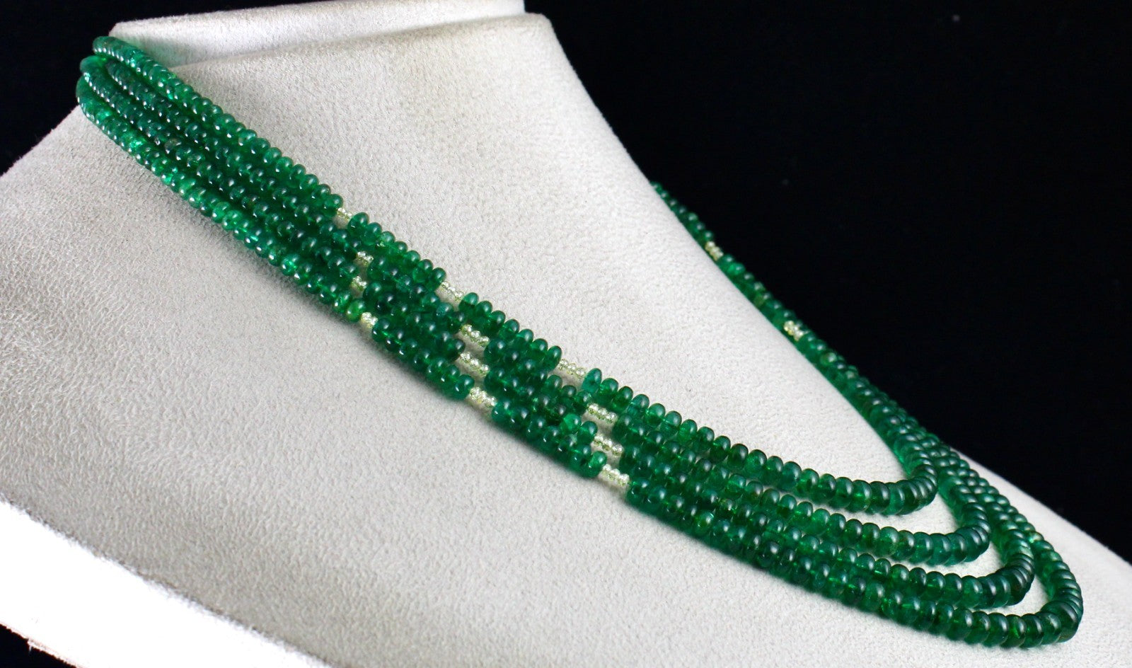 Certified Natural Emerald Diamond Beads Important Necklace 375 Ct Fine Gemstone