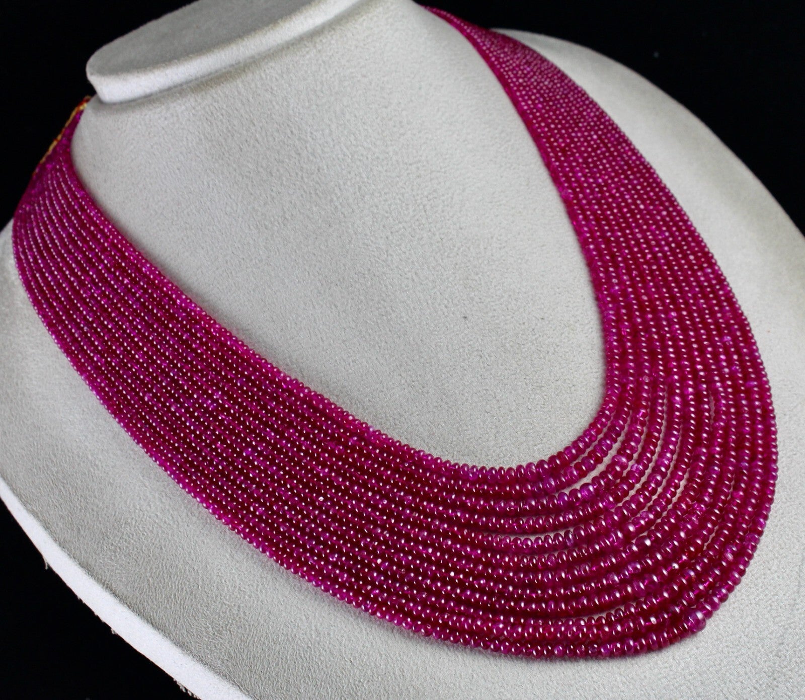 Certified Natural Burma Ruby Beads 691 Ct Reddish Gemstone Necklace 12 L