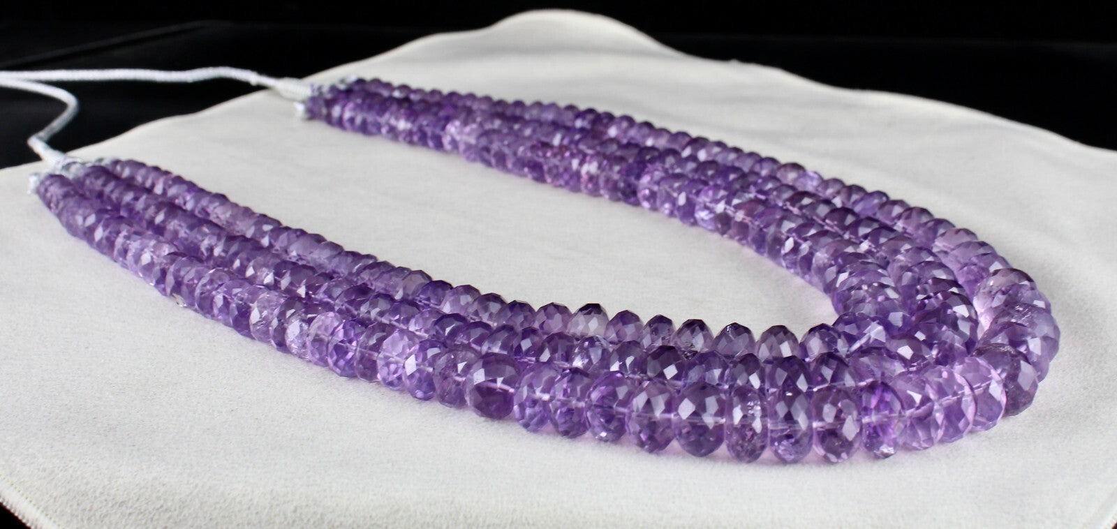 Certified Natural Brazilian Amethyst 1643 Ct Faceted Beads Gemstone Necklace