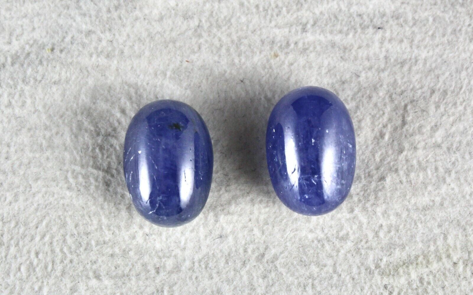 Natural Blue Sapphire Earring Cabochon Oval Pair 16.70 Carats Gemstone Designing