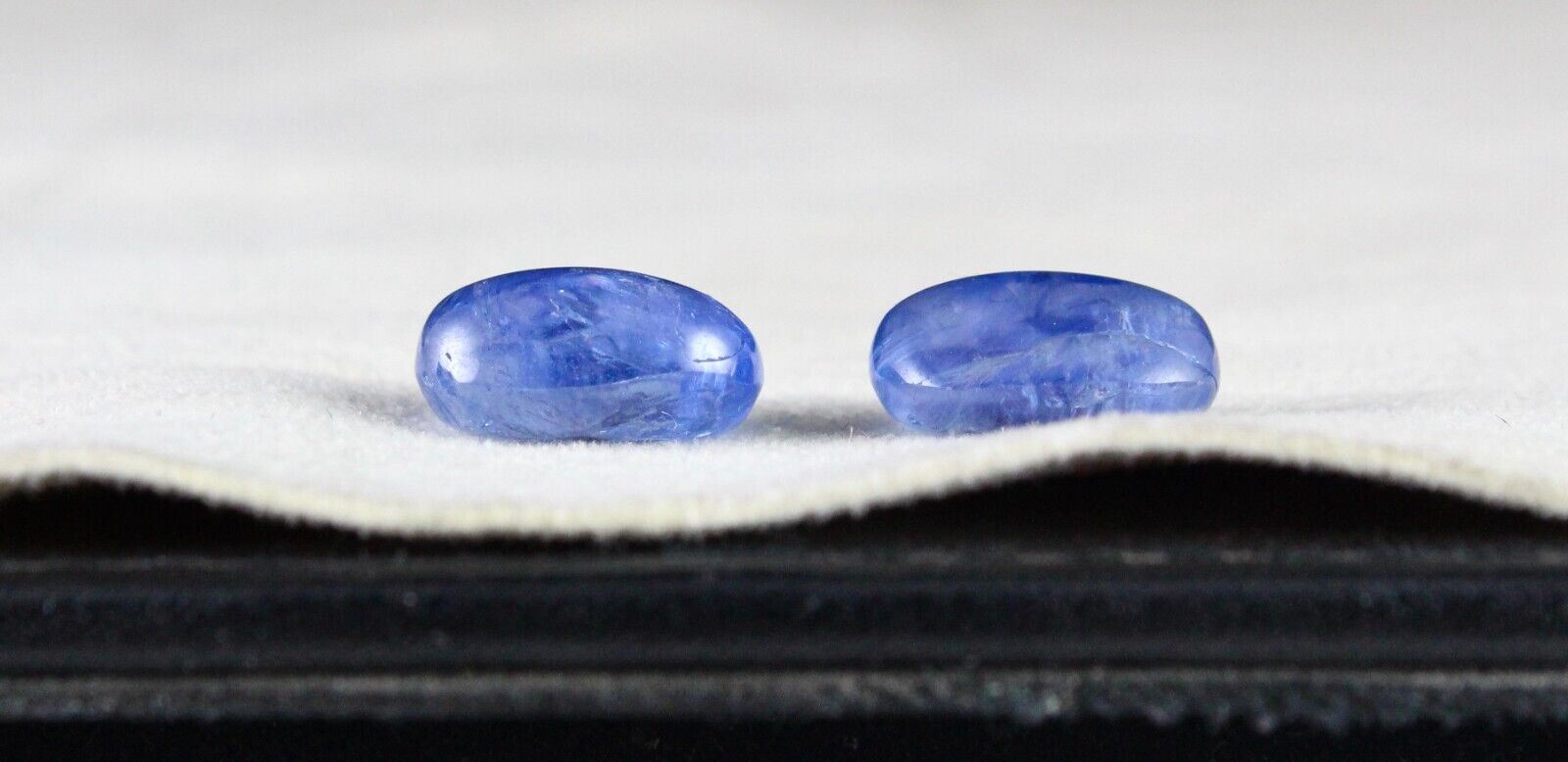 NATURAL BURMESE BLUE SAPPHIRE 15.54 CT LONG OVAL CABOCHON GEMSTONE PAIR EARRING