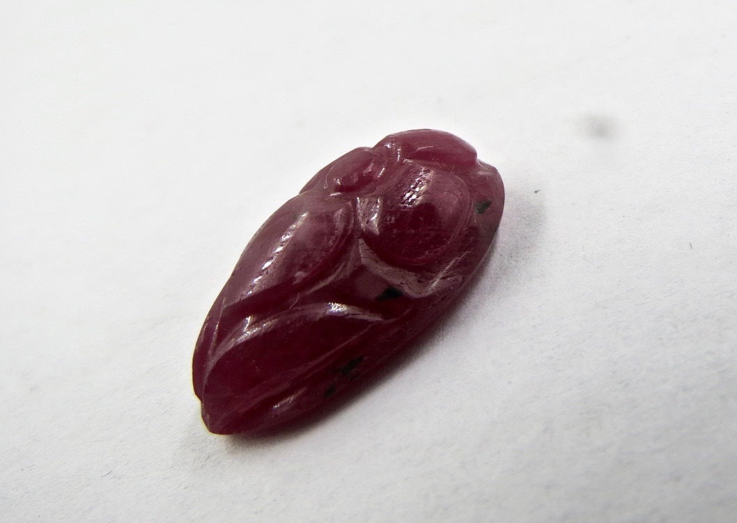 Natural Ruby 25.51 Ct Carved Pear Gemstone 23mm For Pendant & Ring