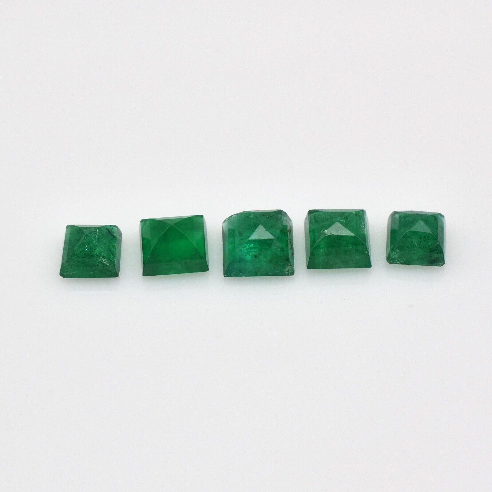 Natural Emerald Square Cut 5 Pcs 1.93 Ct Loose Gemstone Designing Ring Pendant