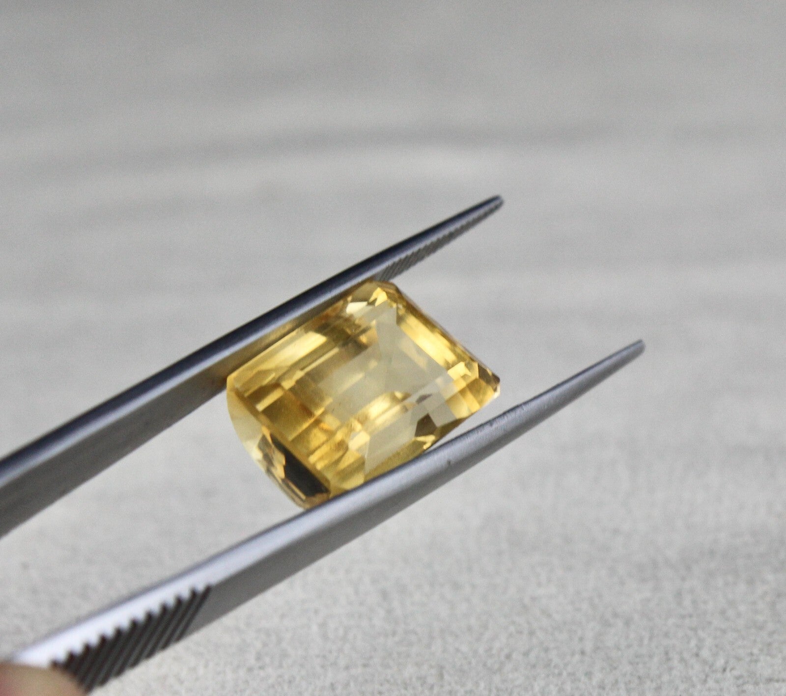 Natural Yellow Citrine 19.19ct Octagon Cut 18x12mm Gemstone Pendant Ring