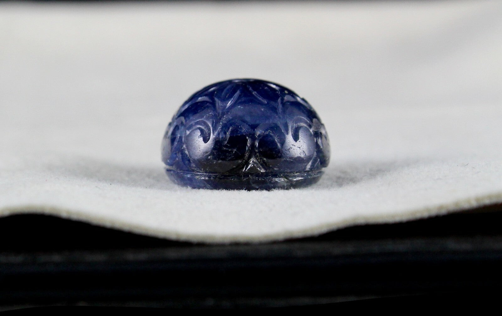 Certified Natural Unheat Blue Sapphire 44.55ct Carved Oval Gemstone Ring Pendant