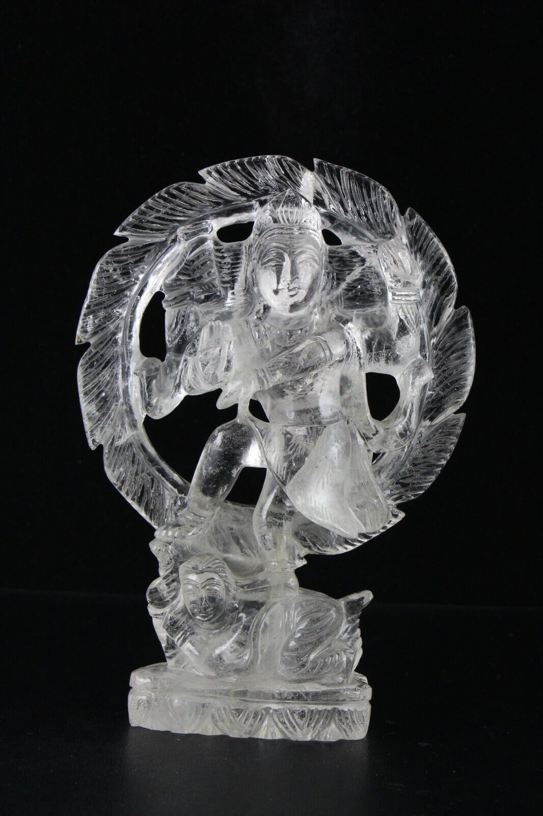 SPIRITUAL NATURAL ROCK CRYSTAL QUARTZ LORD SHIVA NATRAJ 2670 CTS GEMSTONE STATUE