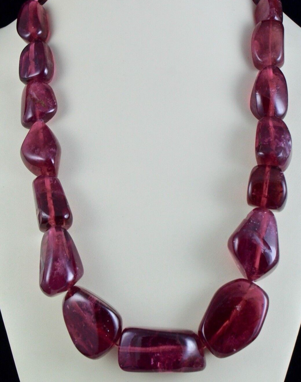 Natural Pink Tourmaline Rubellite Necklace 2270ct Tumble Beads 47mm Gem