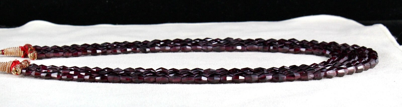 Natural Garnet Beads Fancy Faceted Necklace 625 Ct Gemstone Fashion
