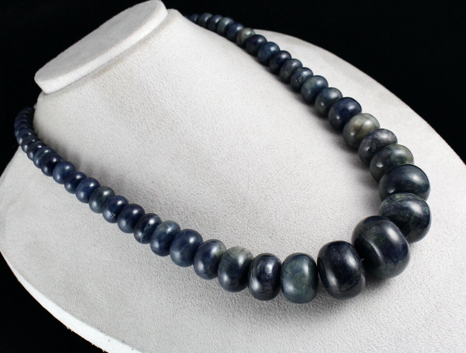 DYED SAPPHIRE CORUNDUM BEADS ROUND 1 LINE 2078 CARATS BIG GEMSTONE NECKLACE