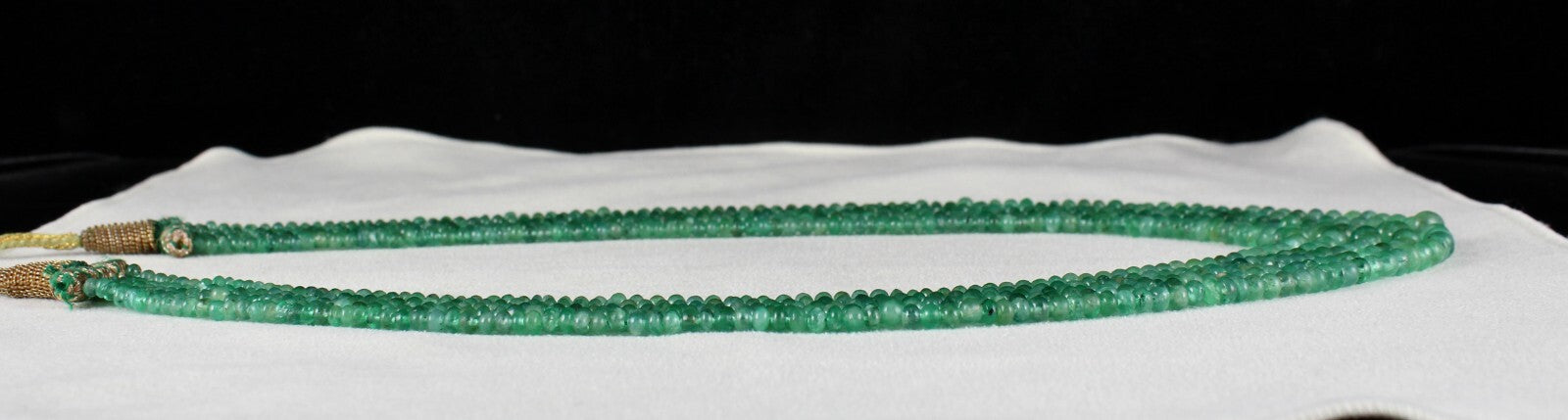 Certified Natural Colombian Emerald 263 Ct Round Beads Necklace