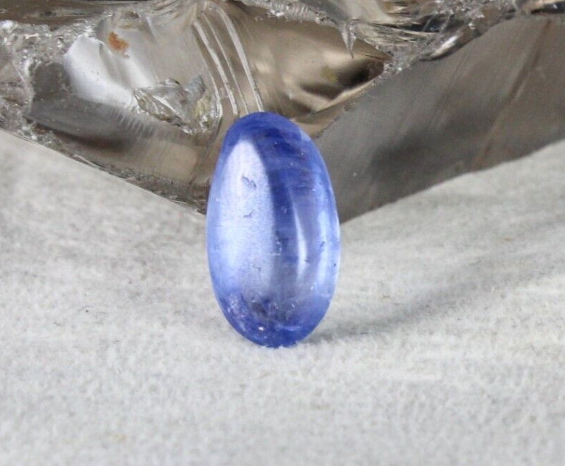 CERTIFIED NATURAL BLUE SAPPHIRE OVAL CABOCHON 6.87 CT GEMSTONE FOR RING PENDANT