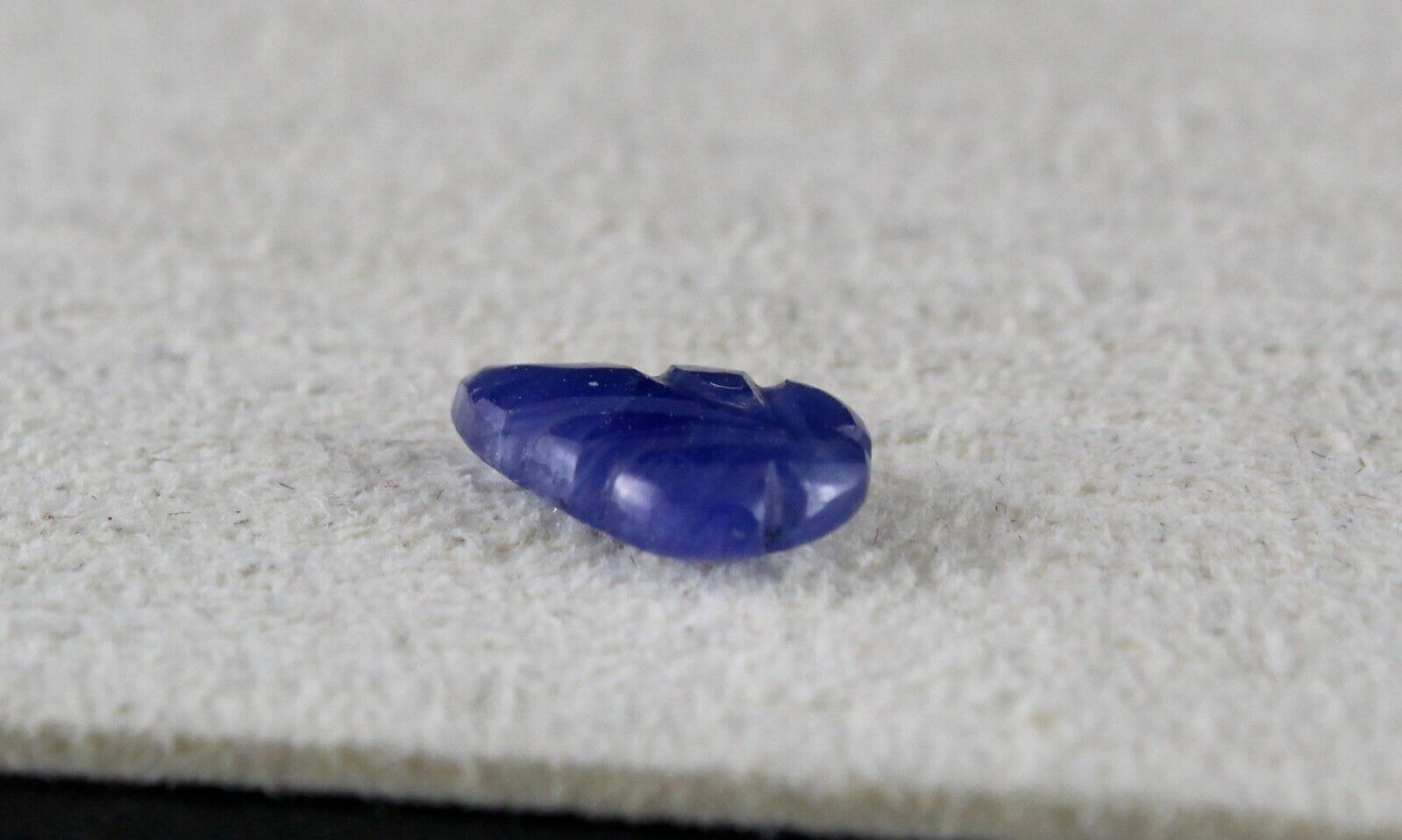 NATURAL UNHEAT BURMA BLUE SAPPHIRE CARVED LEAF 1.87 CARATS GEMSTONE RING PENDANT