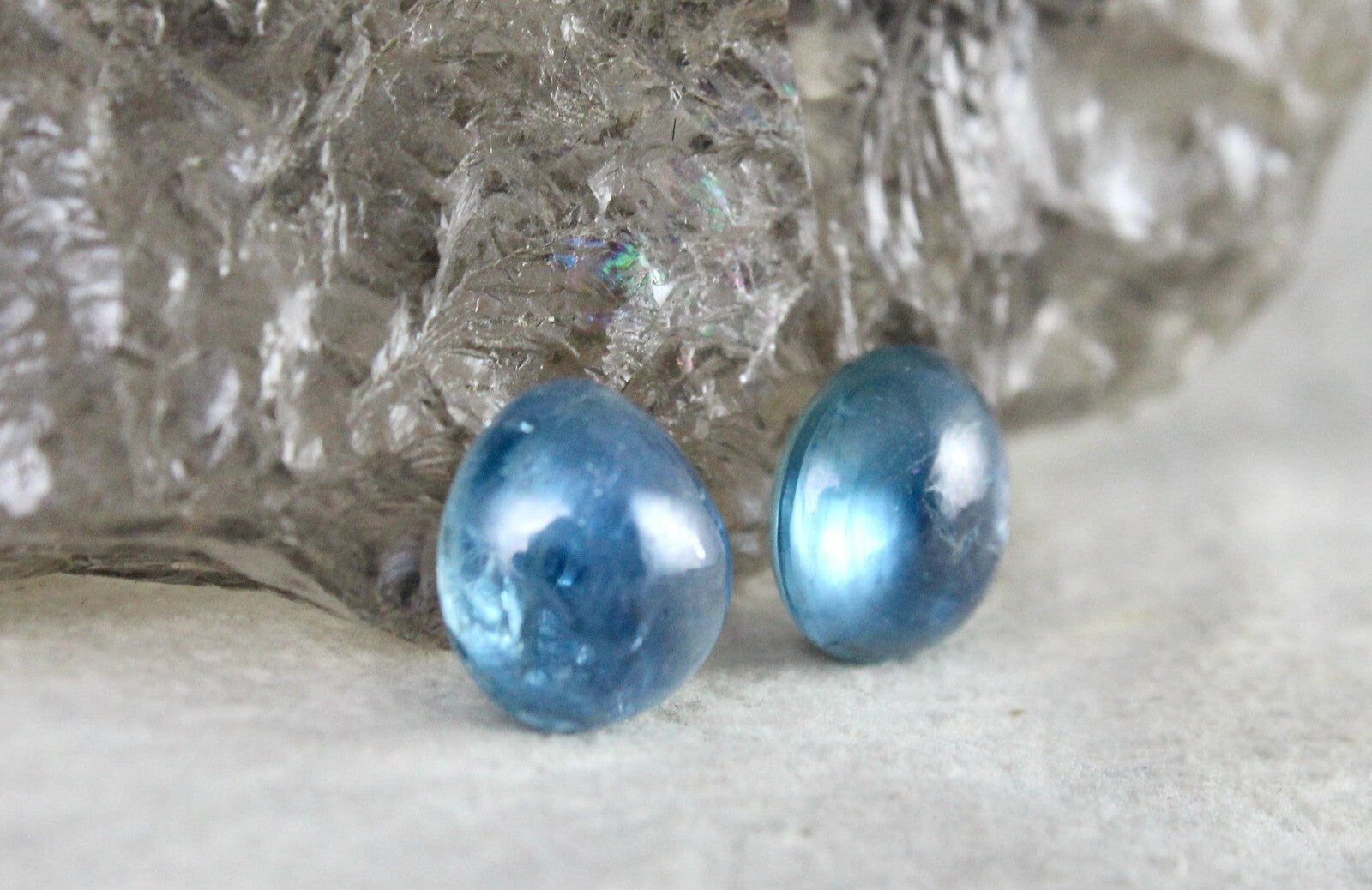 Certified Natural Burmese Blue Sapphire 10.78 Ct Round Cabochon Gemstone Pair