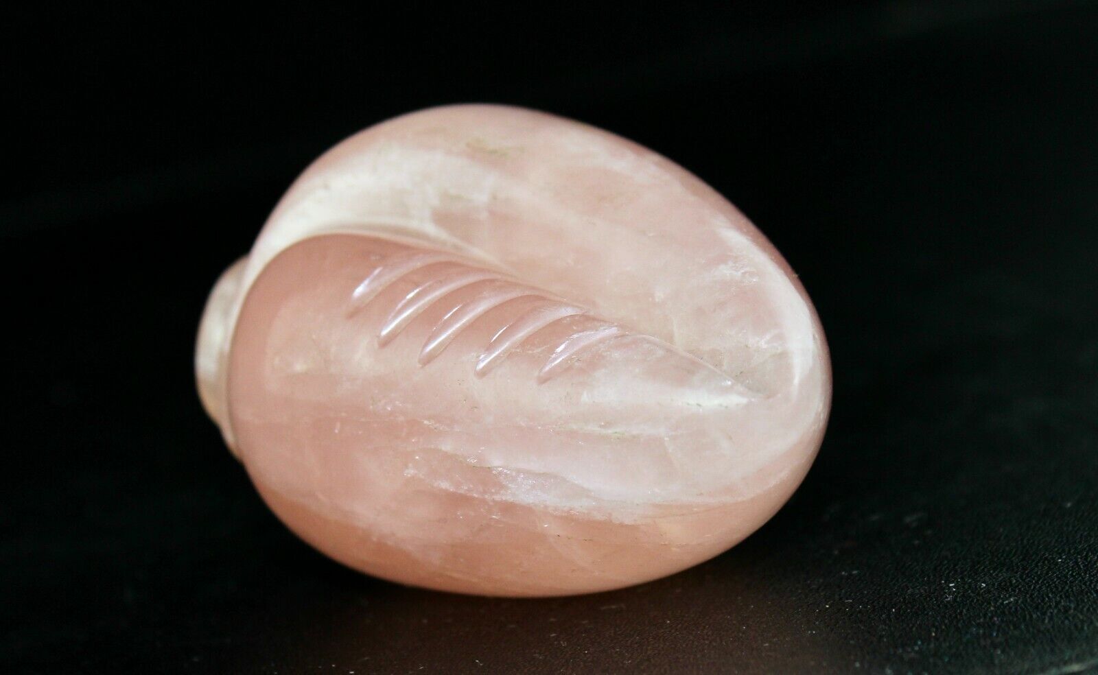 NATURAL ROSE QUARTZ SHELL CARVED 760 CARATS GEMSTONE STATUE FOR HOME DECOR