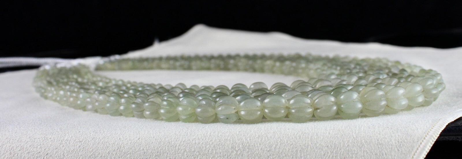Vintage Natural Aventurine Jade Melon Beads 1012 Ct Gemstone Necklace