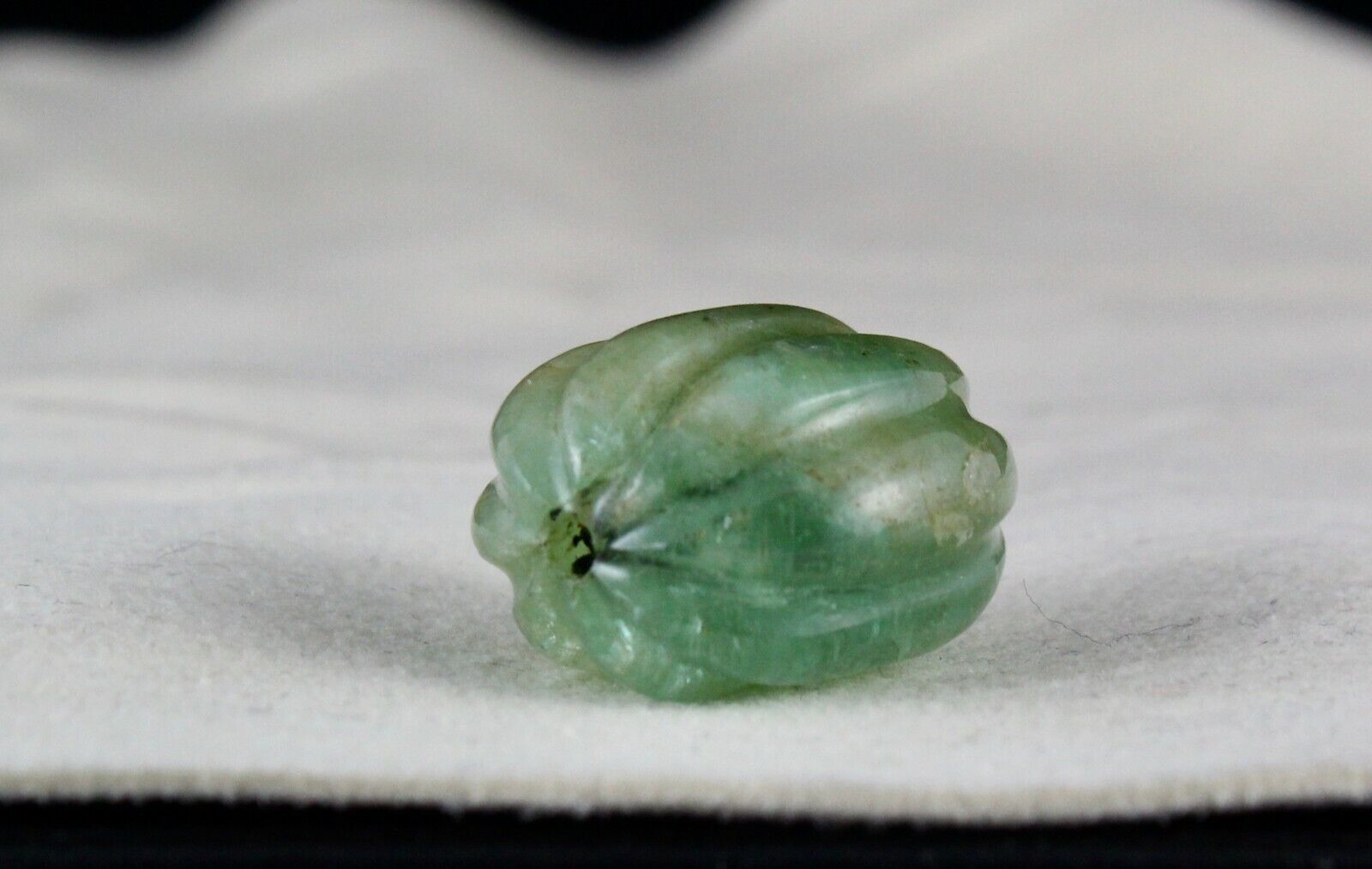 Natural Emerald Carved Melon Bead Hanging 51.63 Cts Gemstone Designing Pendant