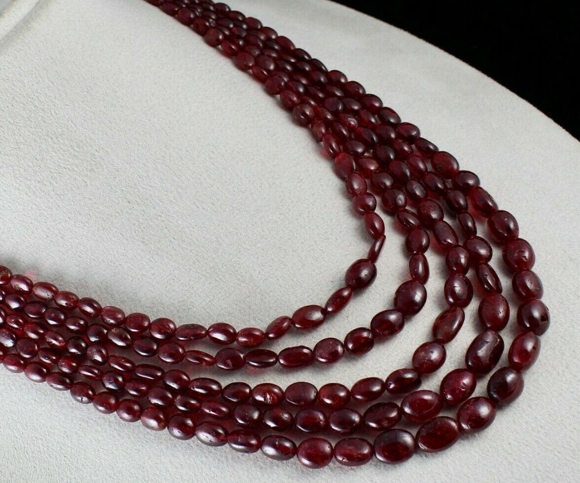 Certified Natural Red Spinel 830ct Beaded Long Drilled Gemstone Necklace