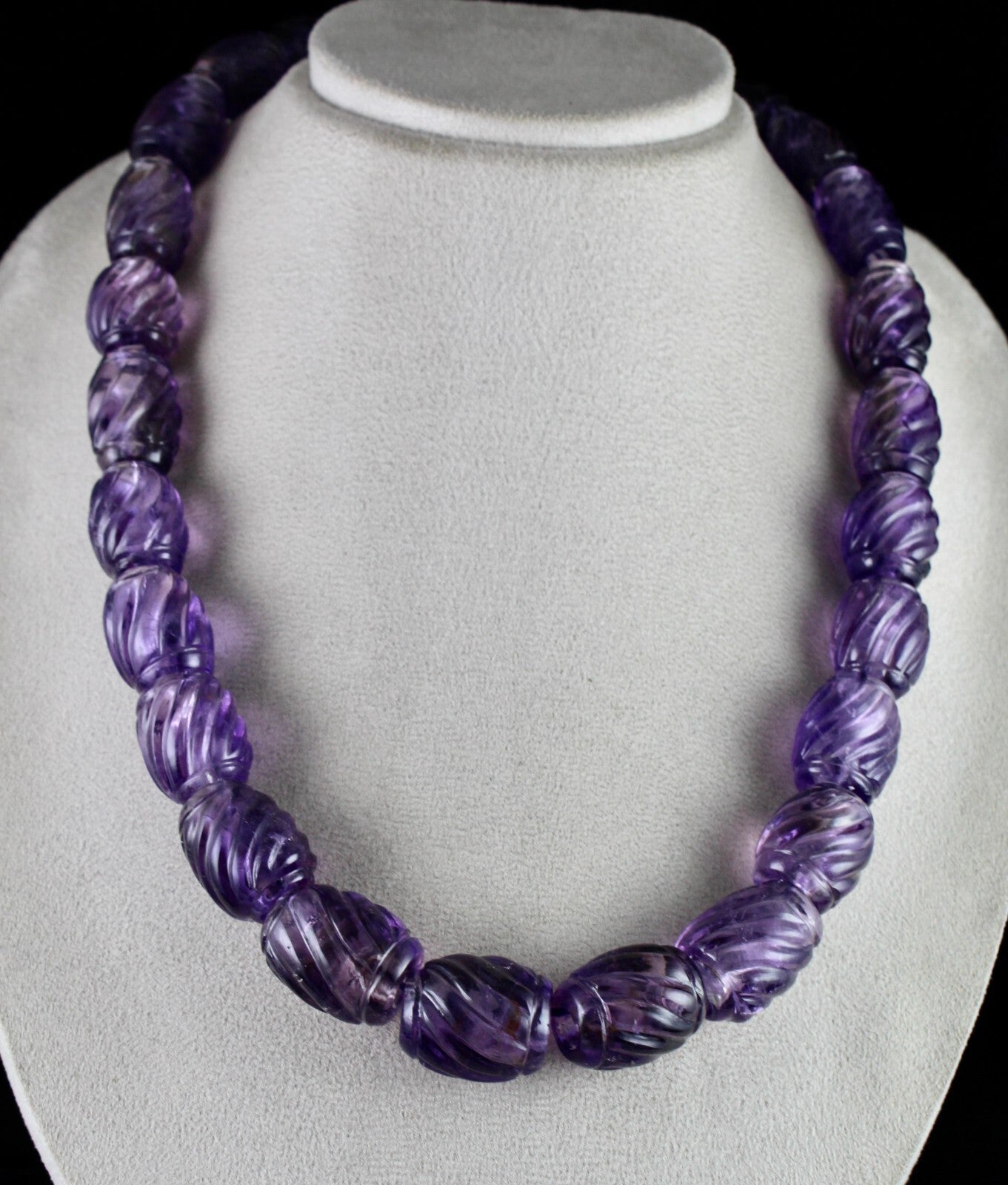 Certified Vintage 23 Pc Carved Natural Amethyst 1225 Ct Beads For Designing