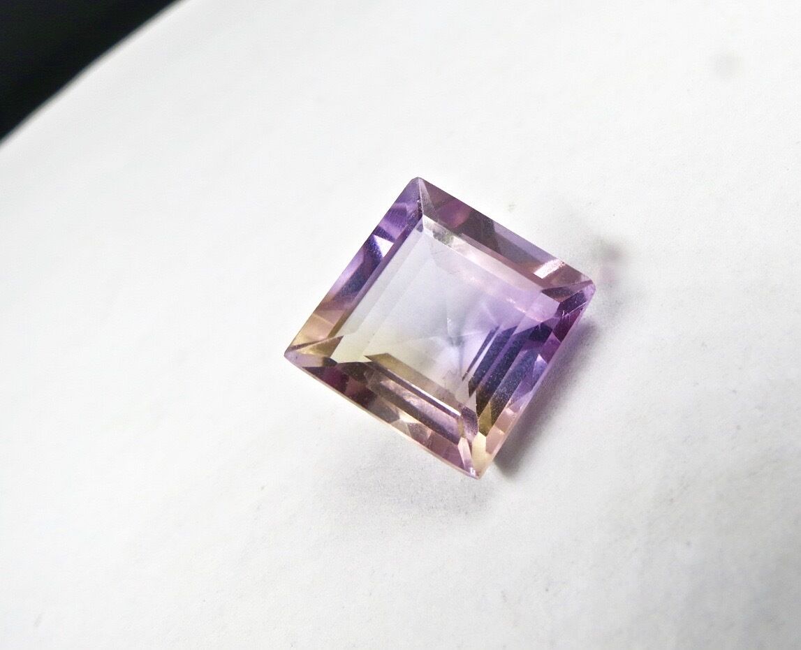 15MM NATURAL AMETRINE CUT SQUARE 15.20 CARATS GEMSTONES FOR RING DESIGNING