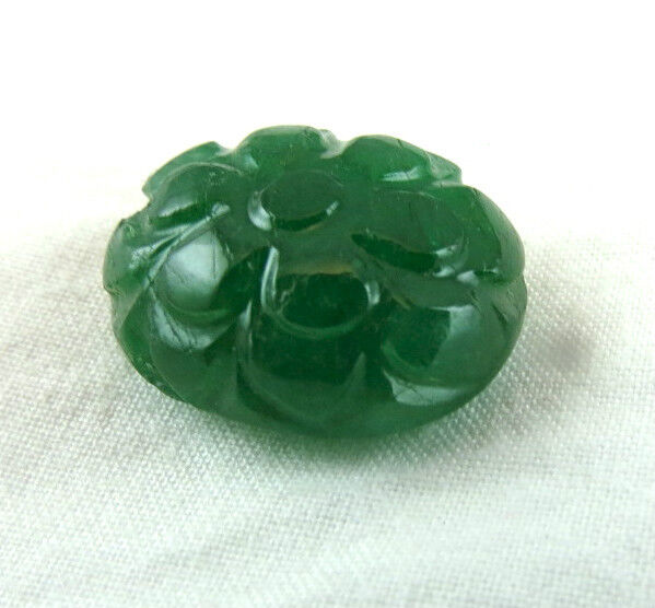 NATURAL ZAMBIAN CARVED EMERALD OVAL 17X13 MM 12 CARATS GEMSTONE FOR RING PENDANT