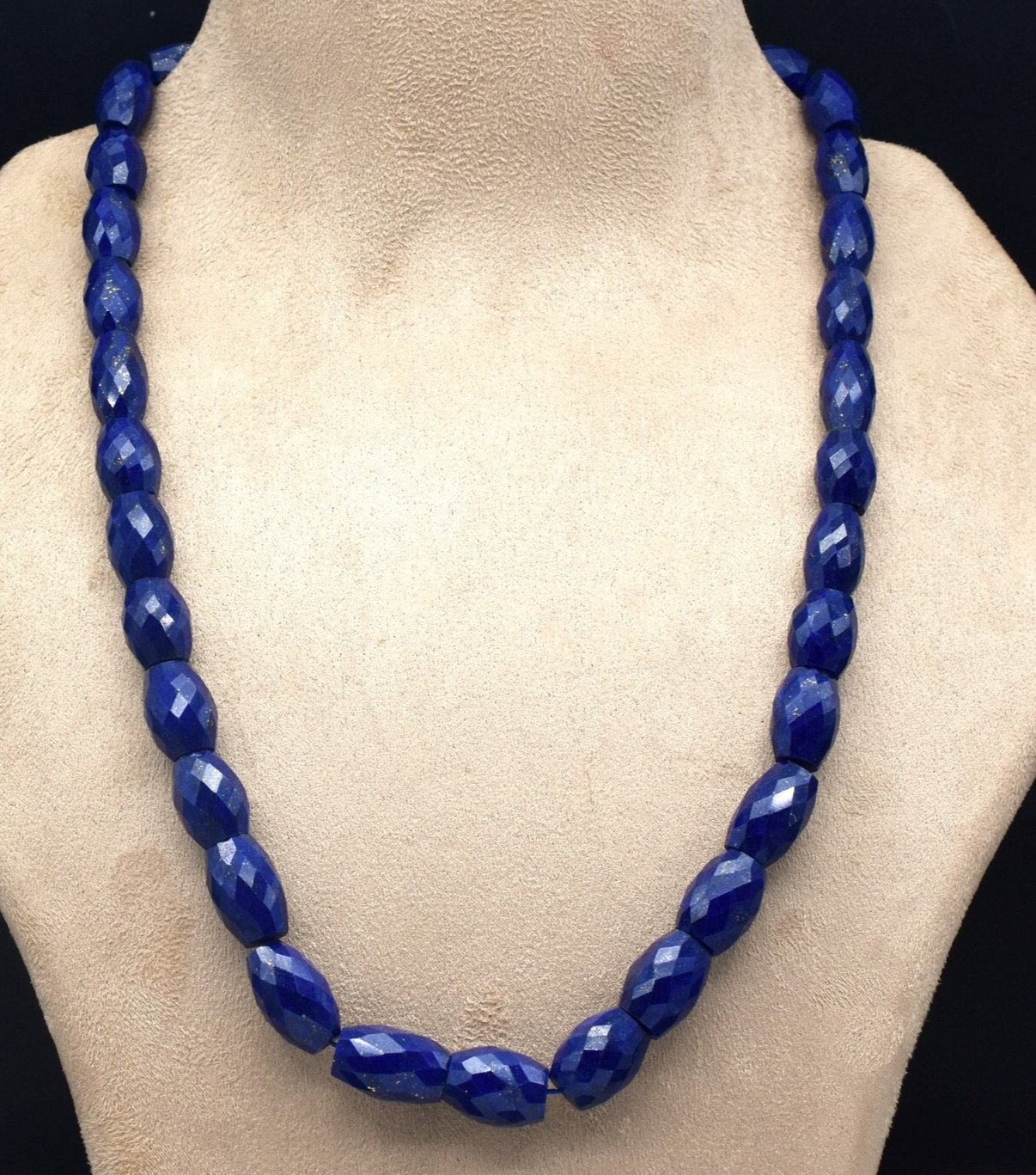 Certified Natural Blue Lapis Lazuli 534 Ct Sterling Silver Gemstone Necklace