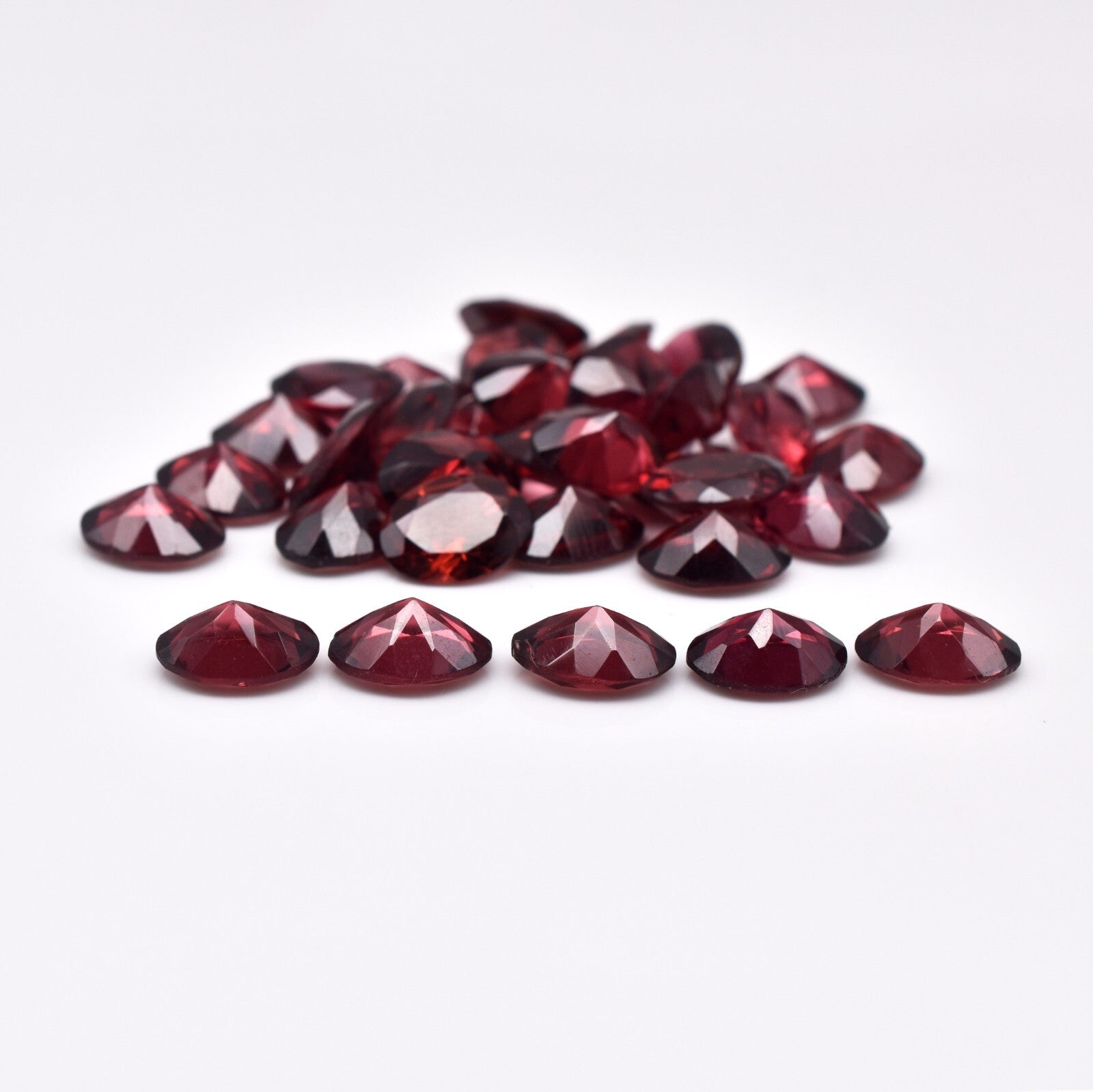 Natural Garnet 9x7mm Oval 35 Pc 66.90 Ct Loose Gemstone Set Bracelet Design