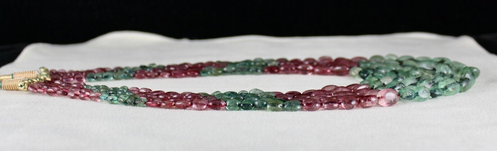 Certified Natural Emerald Tourmaline Beads Long 5L 581 Ct Multi Colour Necklace