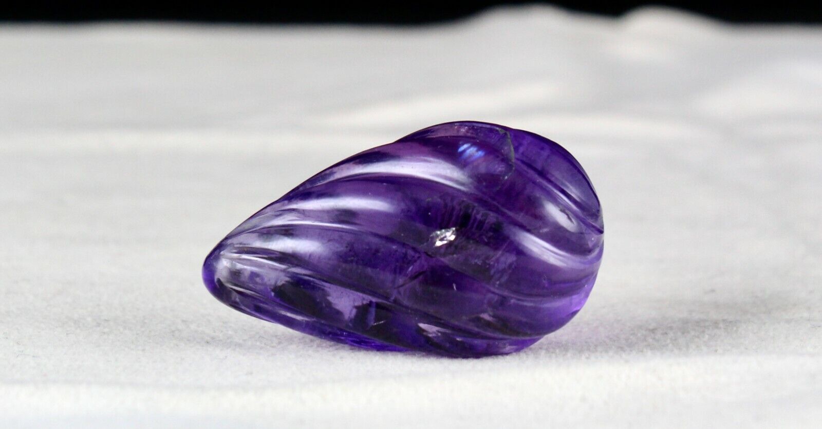 Natural Amethyst Carved Melon Drops 88.85 Cts Hanging Gemstone Pendant Designing