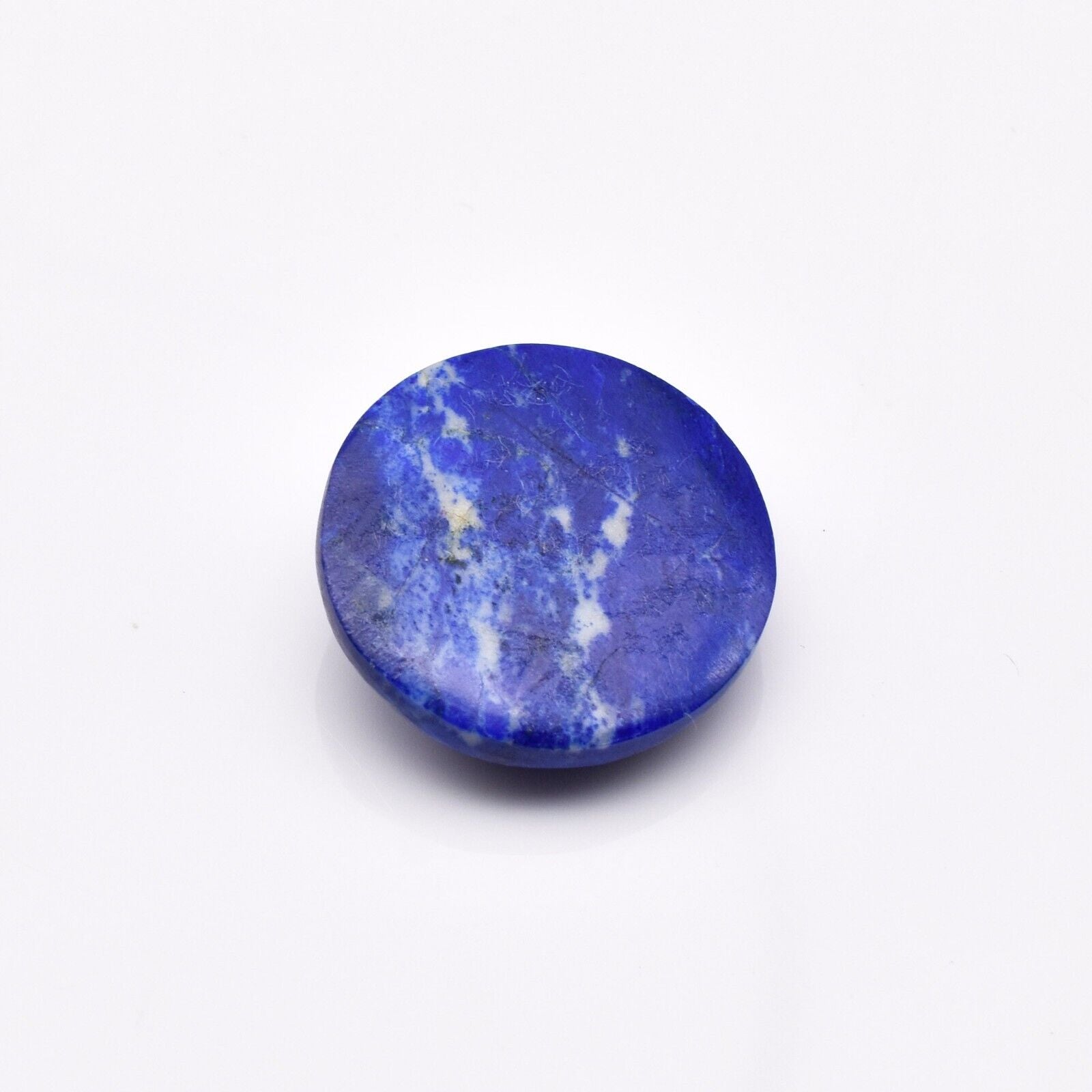 Natural Lapis Lazuli Engraved Face 19mm 15.67 Ct Blue Gemstone Designing Pendant