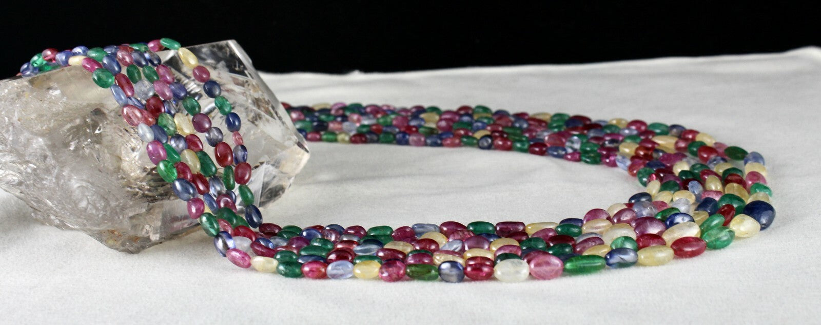 Certified Natural Emerald Ruby 666 Ct Spinel Sapphire Gemstone Finest Necklace