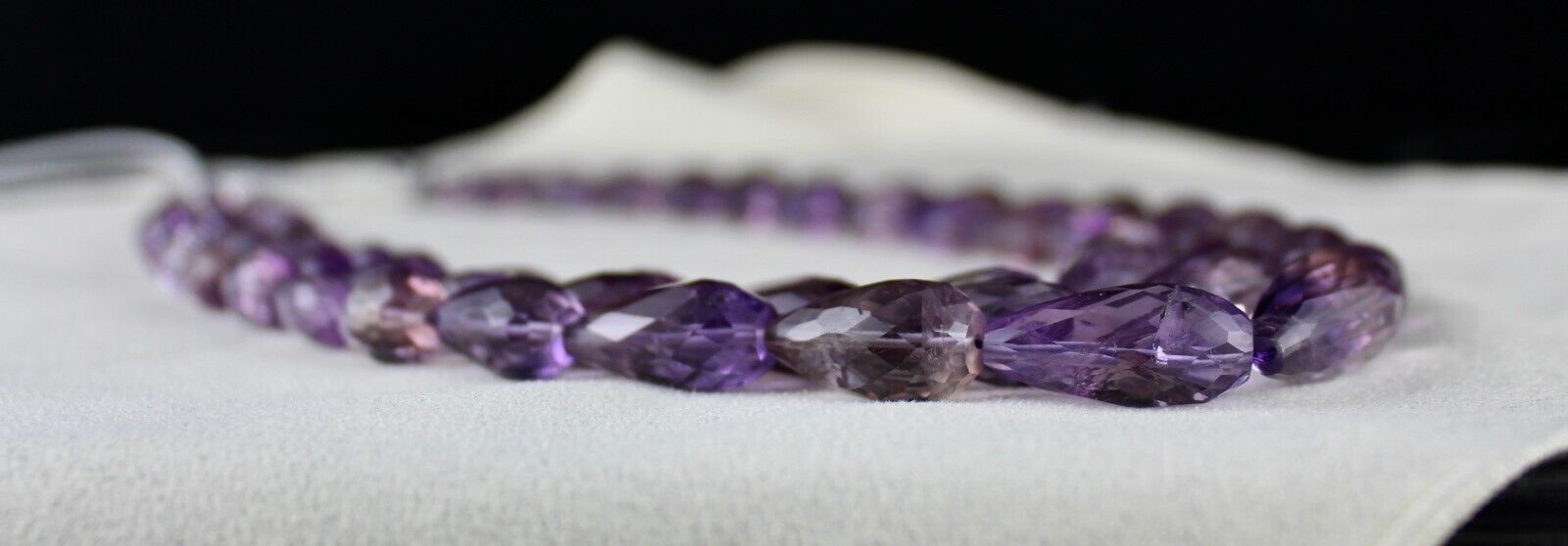 NATURAL PURPLE AMETHYST BEADS TEAR DROPS 3 L 727 CARATS GEMSTONE FINEST NECKLACE