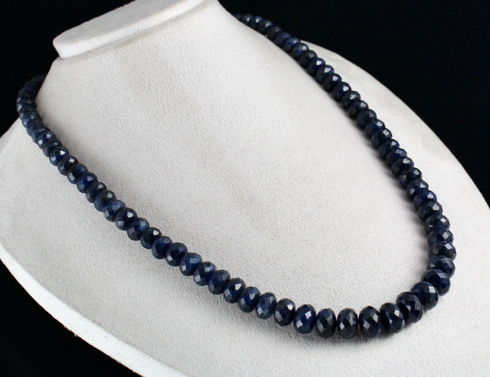 DYED SAPPHIRE CORUNDUM BEADS ROUND FACETED 1 L 803 CARATS BIG GEMSTONE NECKLACE