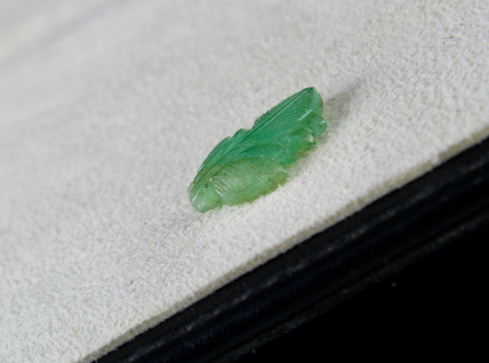 Colombian Emerald Carved Leaf 6.30 Ct Gemstone For Pendant Ring