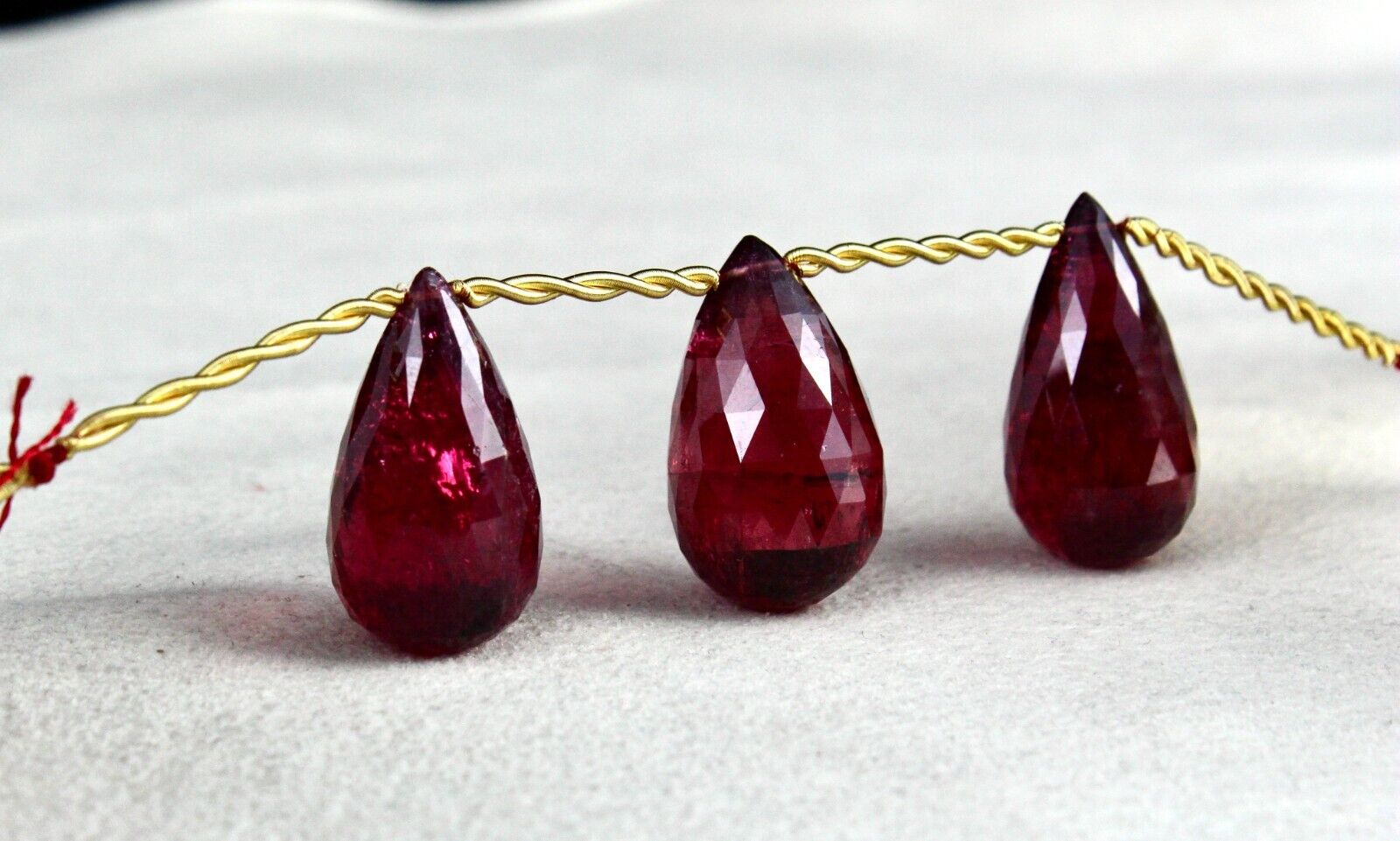 NATURAL TOURMALINE RUBELLITE DROPS 110 CARATS GEMSTONE HANGING PENDANT EARRING