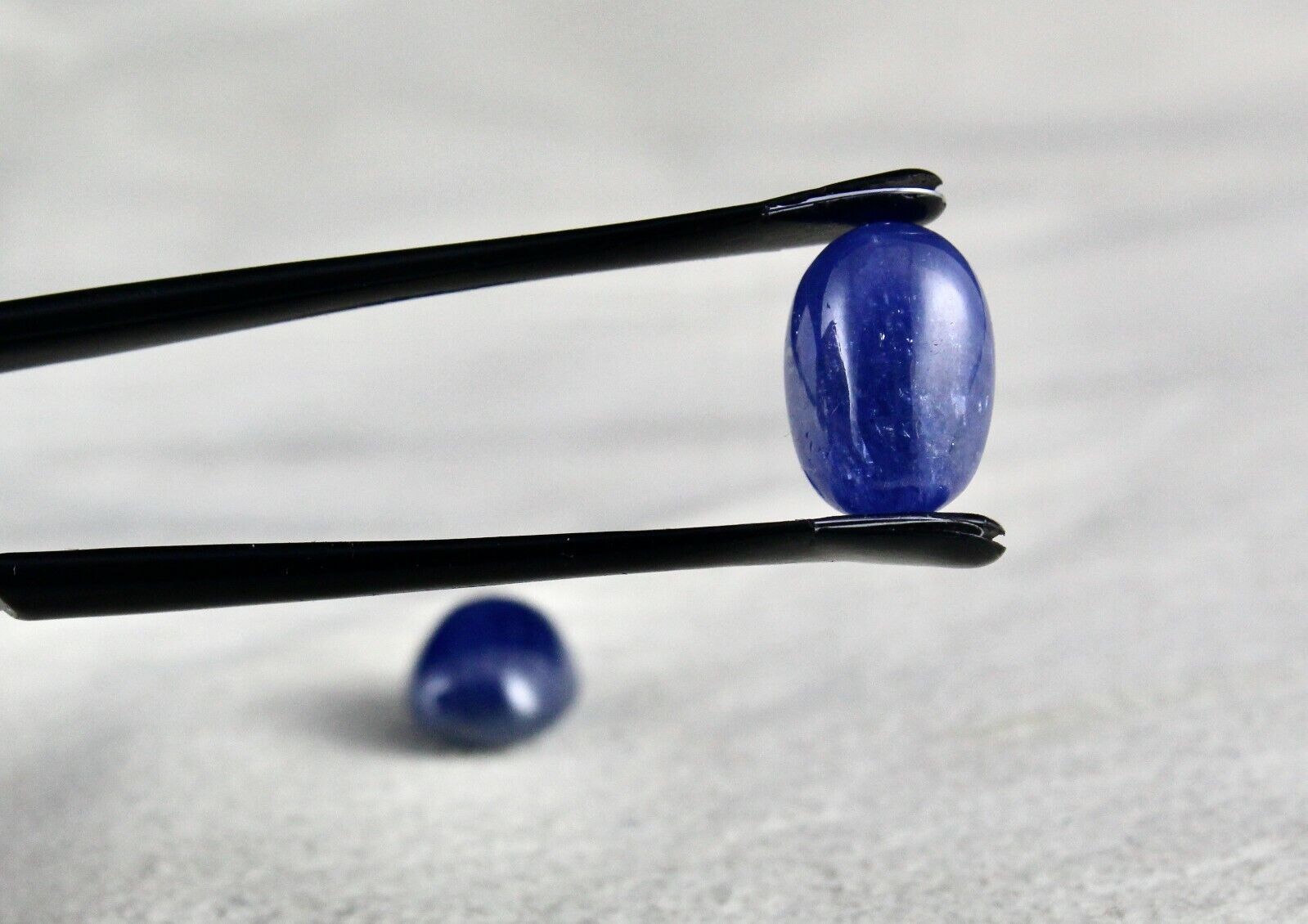 Natural Blue Sapphire Earring Cabochon Oval Pair 16.70 Carats Gemstone Designing