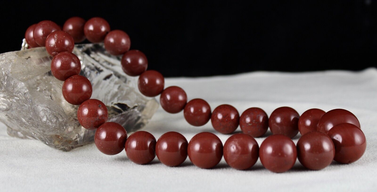 NATURAL RED JASPER BEADS ROUND GEMSTONE 1 L 928 CARATS LADIES FASHION NECKLACE