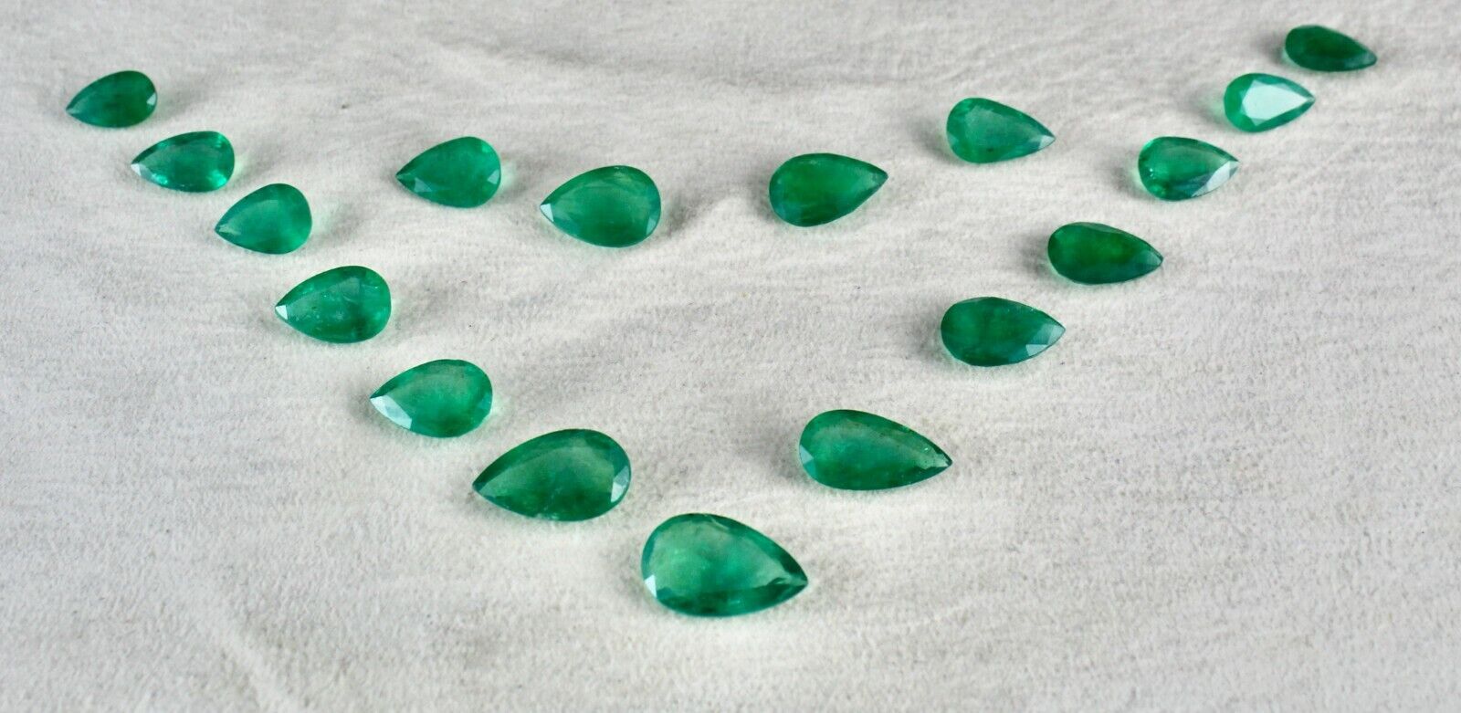 Natural Zambian Emerald Pear Cut 17 Pcs 56.48 Carats Gemstone Designing Necklace