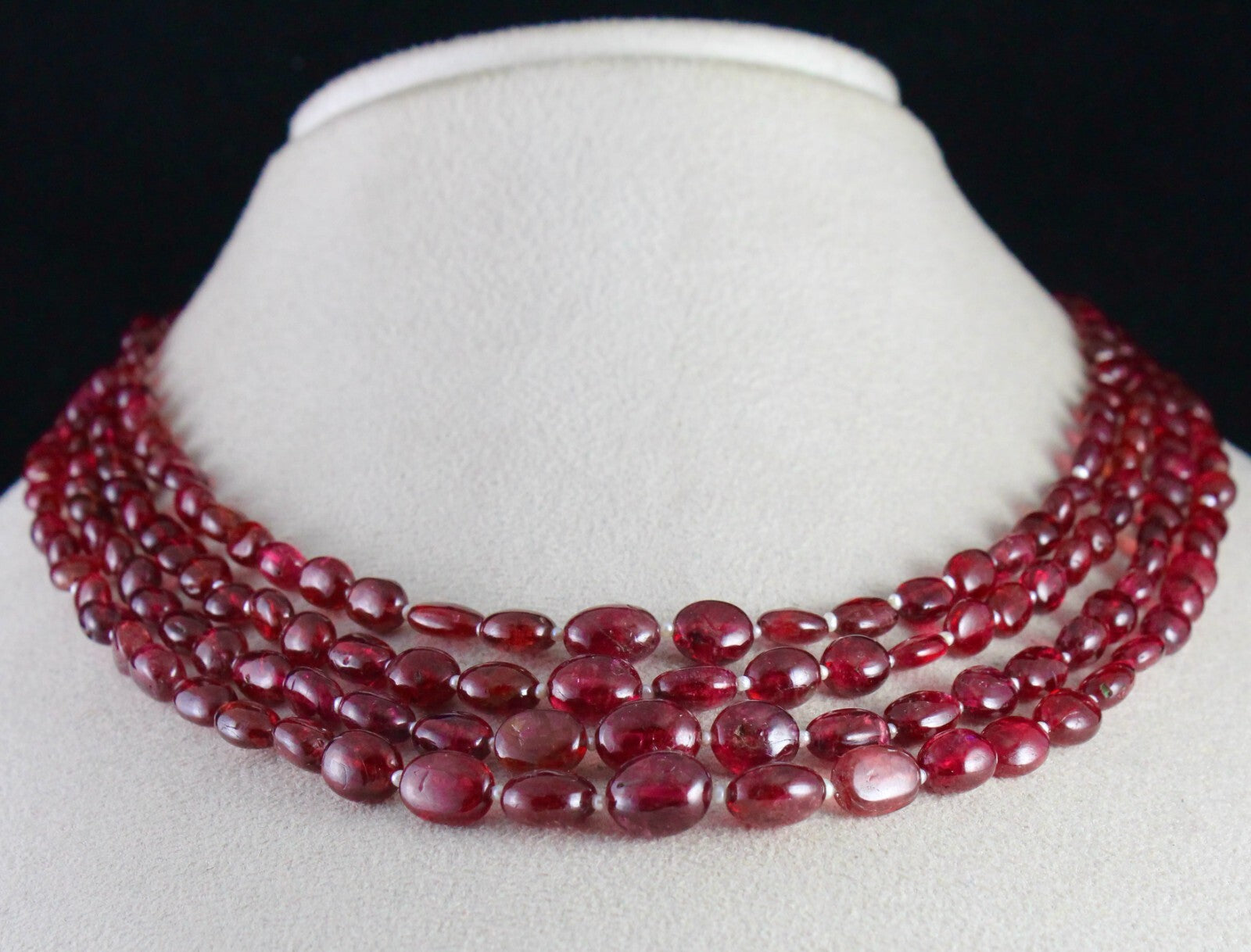 Certified Natural Red Spinel Beads Pearl Necklace 434 Ct 4l 408 Ct Gemstone