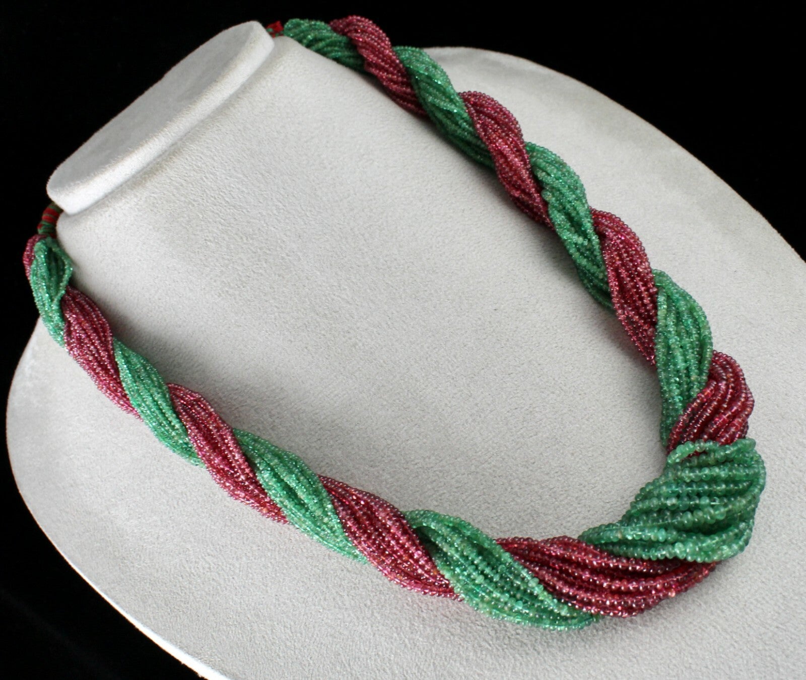 Certified Natural Emerald Spinel 859 Ct Beads Gemstone Cocktail Necklace