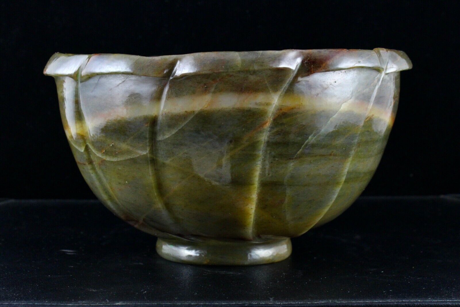 NATURAL GREEN AGATE CARVED ROUND 5075 CARATS BIG GEMSTONE BOWL FOR HOME DECOR