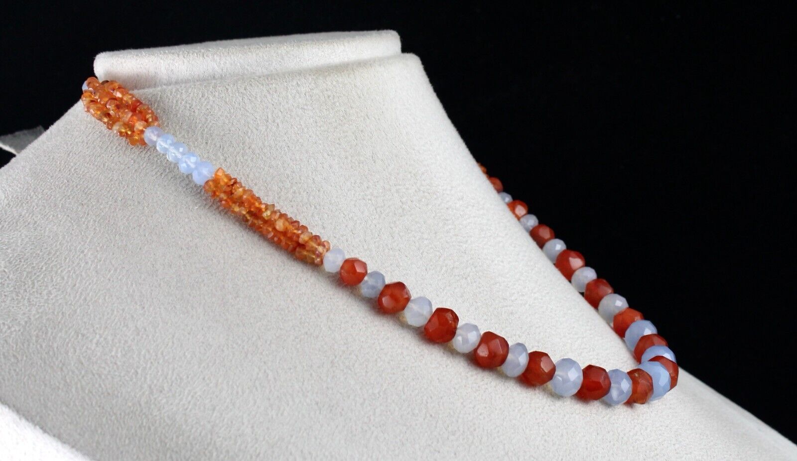 NATURAL MULTI CARNELIAN CHALCEDONY DESIGNER BEADS 153 CTS GEMSTONE NECKLACE