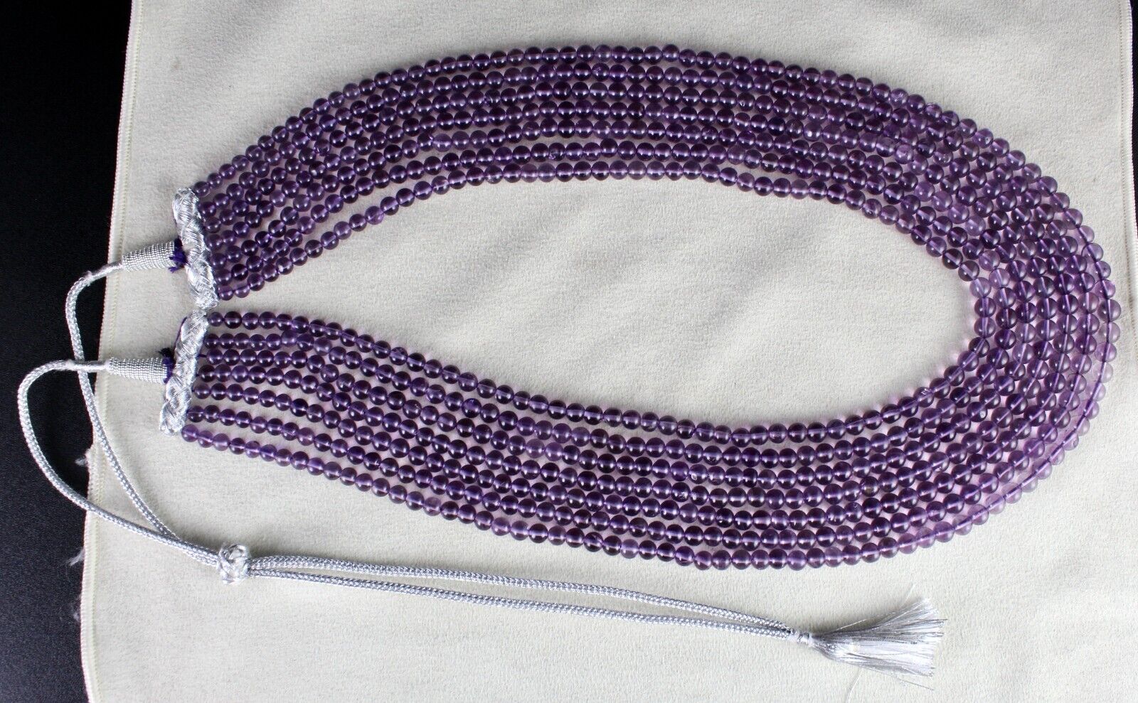 Natural Amethyst Beads Round 7 Line 804 Ct Purple Gemstone Fashion Necklace