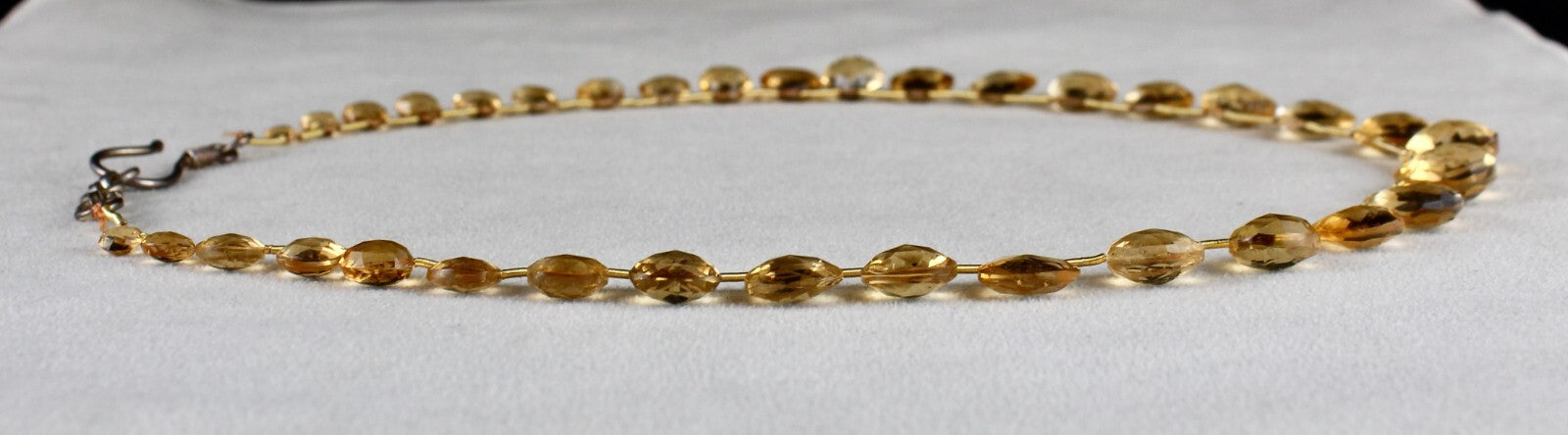 Sterling Silver Citrine Heart Teardrop 122 Ct Gemstone Beaded Necklace For Women