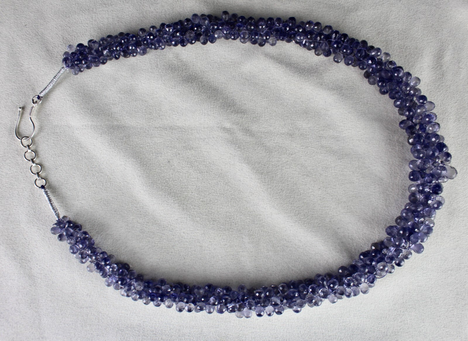 Certified Natural Iolite Briolette Teardrop Necklace 673 Ct Fashion Jewelry