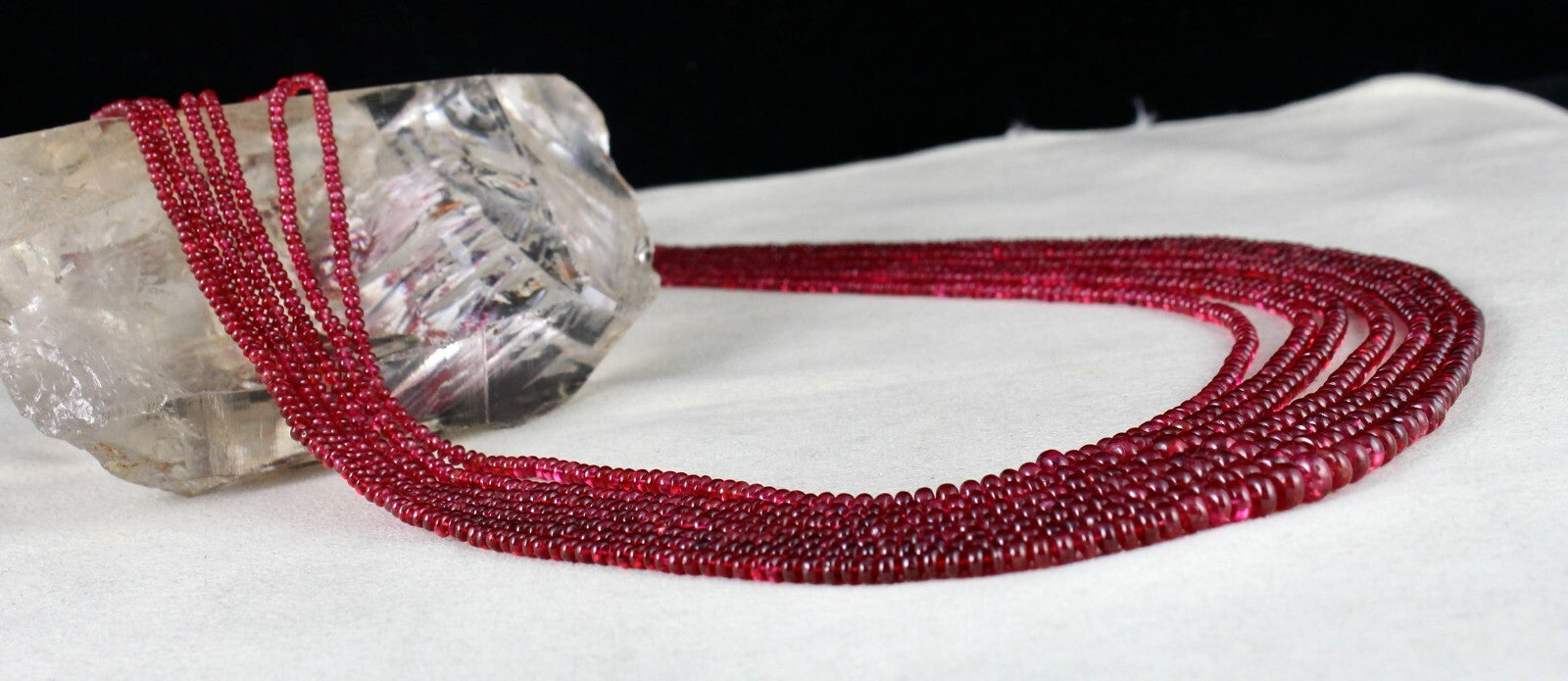 Certified Natural Spinel 330 Ct Red Gemstone Round Beads Necklace For Women