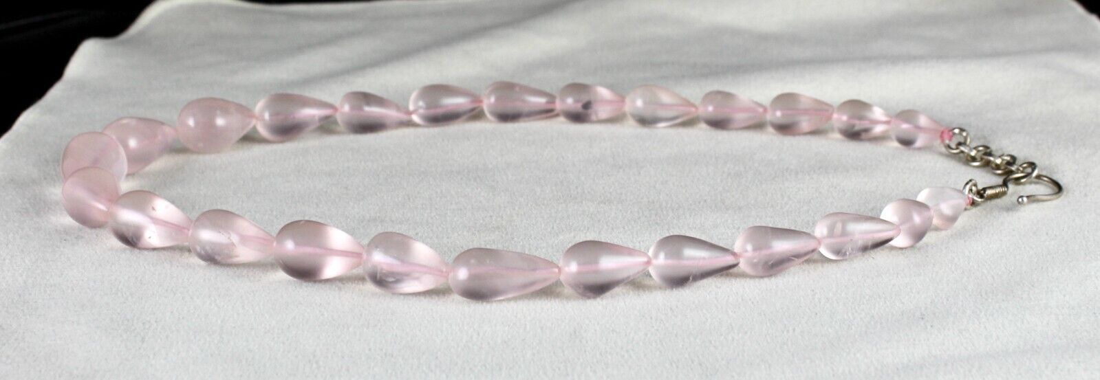 Natural Rose Quartz Beads Drops Cabochon 337 Ct Gemstone Fashion Necklace