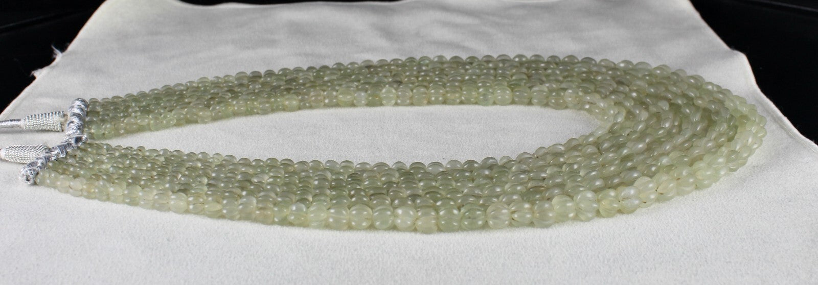 Vintage Natural Aventurine Jade 917 Ct Melon Beads Gemstone Necklace