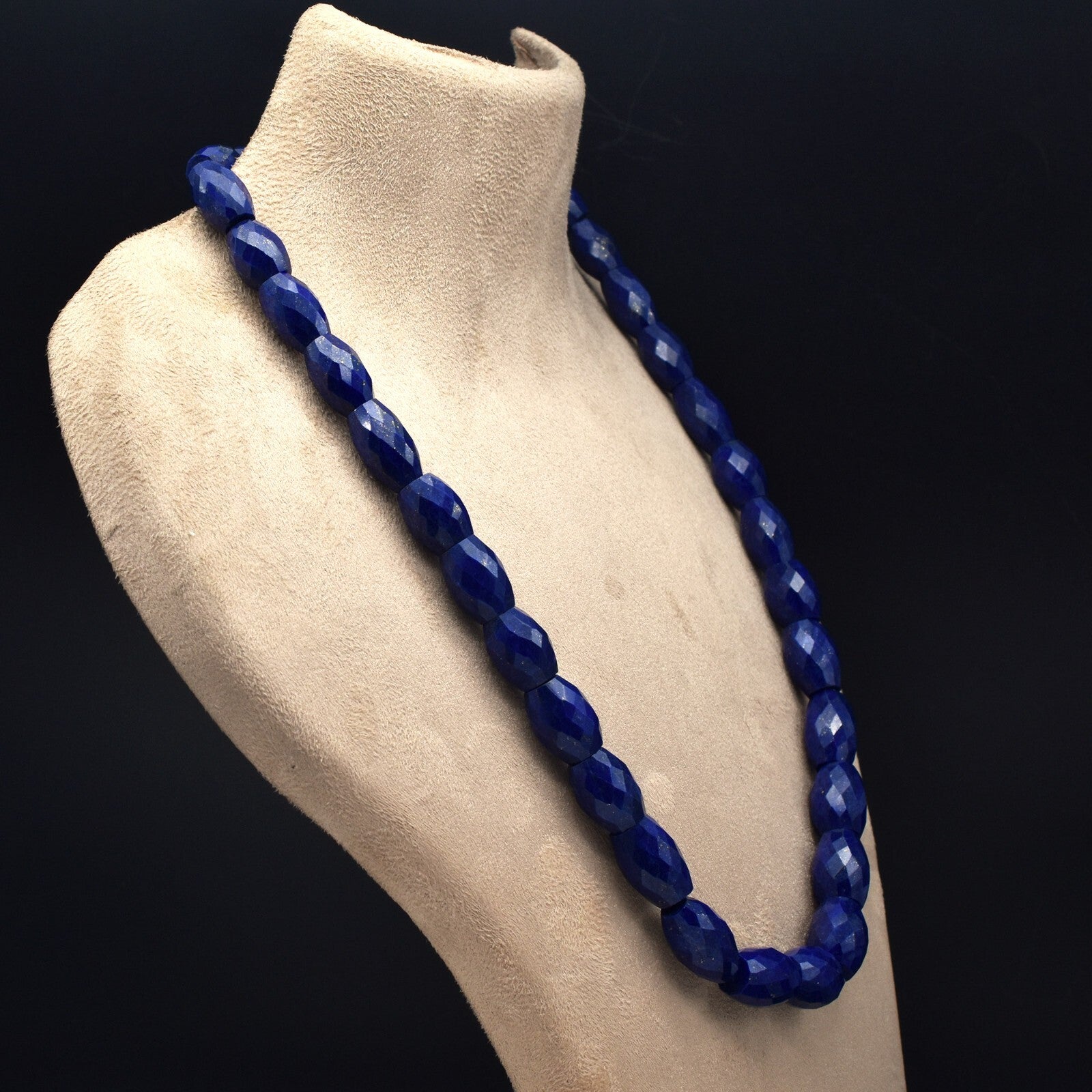 Certified Natural Blue Lapis Lazuli 534 Ct Sterling Silver Gemstone Necklace