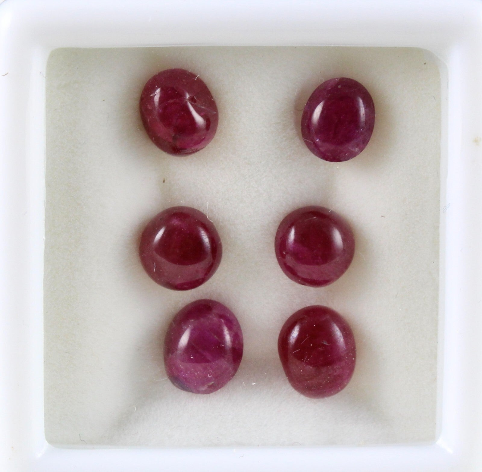 Certified Natural Burmese Ruby 15.40ct Cabochon 6 Pcs Pair Earring Gemstone