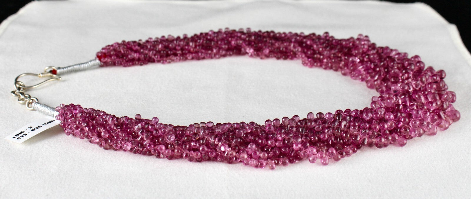 Certified Natural Tourmaline Rubellite Teardrop 626 Ct Gemstone Necklace